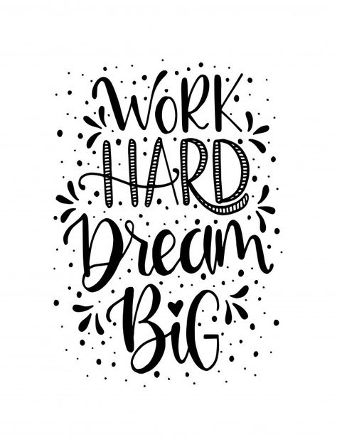 Quotes Lettering Ideas, Dream Lettering, Lettering Background, Lettering Frases, Quotes Lettering, Calligraphy Quotes Doodles, Work Hard Dream Big, Brush Lettering Quotes, Typographie Inspiration