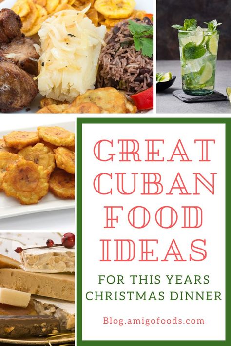 A Cuban Christmas is celebrated, not on Christmas Day itself but on Christmas Eve. If truth be known the Christmas Eve celebration is the culmination of almost 10 days of lively partying.After the street parties, raucous music, and spectacular fireworks everybody is ready for the most exciting feast of the year, on Christmas Eve. Known as Nochebuena or “goodnight” this is the festival to top all festivals for people who know how to party. At its center is a traditional roast pig. Cuban Christmas Food, Cuban Christmas Dinner, Cuban Party Food, Cuban Dinner Party, Cuban Christmas, Cuban Dinner, Cuban Appetizers, Island Recipes, Hispanic Recipes