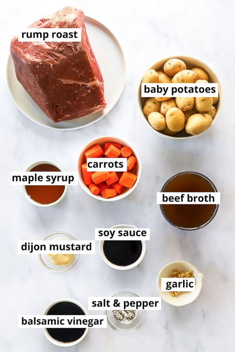 Slow Cooker Rump Roast Recipe - iFoodReal.com Rump Roast Slow Cooker Recipes, Dutch Oven Rump Roast, Rump Roast Slow Cooker, Beef Rump Roast Recipes Crock Pots, Rump Roast Crock Pot Recipes Slow Cooker, Beef Rump Roast Crock Pot, Rump Roast Crock Pot, Oven Rump Roast, Crock Pot Rump Roast