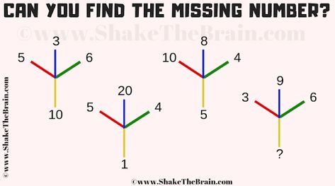 Missing Number Maths Brain Teaser with answer Reasoning Questions With Answers, Reasoning Questions, Math Logic Puzzles, Brain Teasers With Answers, Brain Teasers For Kids, Logical Reasoning, Hard Puzzles, Questions With Answers, Missing Numbers