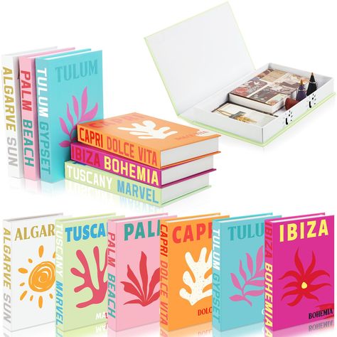 PRICES MAY VARY. What You Can Get: this package includes an array of 6 pieces of preppy decorative books, allowing you to diversify your decor, with rose, pink, orange, green, white and light blue as main colors, and the books can be arranged in many creative ways, giving you the freedom to set up your space just how you envision it Optimal Size for Home Decor: the preppy coffee table books have the ideal size of approximately 10.51 x 6.89 x 1.65 inches/ 26.7 x 17.5 x 4.2 cm, which ensures that Preppy Decor Books, Trendy Shelf Decor, Preppy Desk Chairs, Preppy Room Decorations, Preppy Teen Room Decor, Preppy Room Beach, Preppy Room Decor Bedroom, Preppy Room Stuff, Bright Apartment Decor