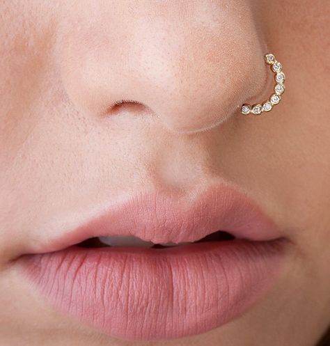 Diamond Nose Ring Diamond Piercing Diamond Nose Hoop by StudioMeme Nose Ring Diamond, Third Eye Piercing, Diamond Piercing, Desi Jewelry, Eye Piercing, Nose Ring Jewelry, Diamond Nose Ring, Nose Pins, Ring Piercing