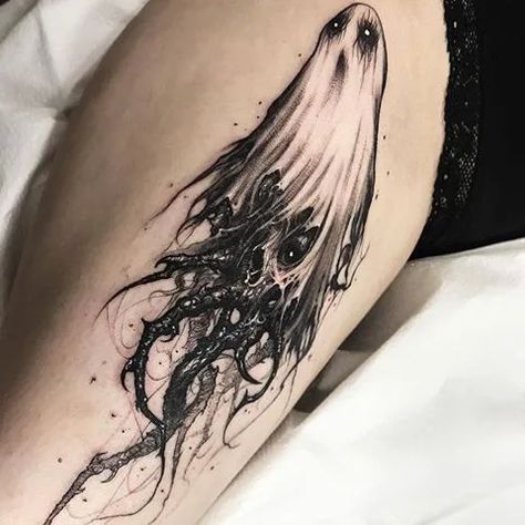 I just want to talk. - 9GAG Carolina Tattoo, Tattoos Masculinas, Ghost Monster, Monster Tattoo, Ghost Tattoo, Illustration Tattoo, Scary Tattoos, Inspiration Tattoos, Creepy Tattoos