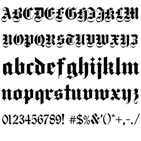 is a decorative typeface with thick, angular letters that was popular in Europe during the Middle#gothicfonts #tattoofonts #inkedletters #darkcalligraphy #tattoolettering Gothic Calligraphy Tattoo, Gothic Calligraphy Alphabet, 13 Tattoo Number Fonts, Cool Lettering Fonts, Type Hierarchy, Tattoo Writing Fonts, 90s Font, Fonts Design Ideas, 80s Font