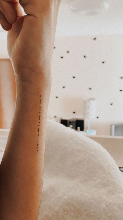 150+ Mind Blowing Morse Code Tattoos (2023) - TattoosBoyGirl Tattoo In Hidden Places, Morse Code Date Tattoo, Moris Code Tattoo Ideas, Morse Code Tattoo Ideas, Morse Tattoo, Morse Code Tattoos, Tattoos 2022, Morse Code Tattoo, Tattoos 2023