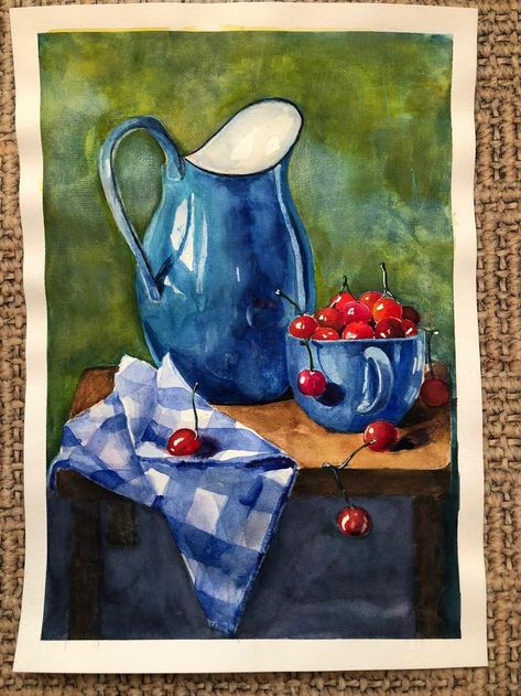 Still Life Painting Watercolor, Still Life Watercolor Paintings, Watercolor Still Life, Geometric Shapes Drawing, Color Theory Art, African Art Paintings, Object Drawing, Beautiful Art Paintings, Art And Craft Videos