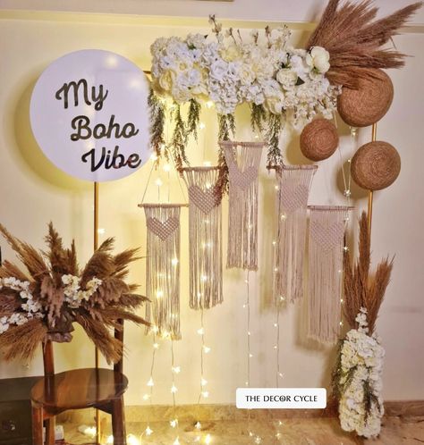 Boho Theme Birthday Decor, Simple Boho Party Backdrop, Boho Theme Birthday Party For Women, Bohemian Birthday Decor, Bohemian Birthday Party Decoration, Bohemian Theme Party Decoration, Bohemian Theme Party, Boho Theme Decor, Macrame Birthday