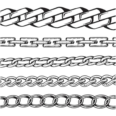 Chain pattern brush set. Vector illustration Chain Illustration, Chain Vector, Chain Drawing, Name Drawings, Gig Poster, Chain Pattern, Wings Tattoo, Poster Ideas, Outline Drawings