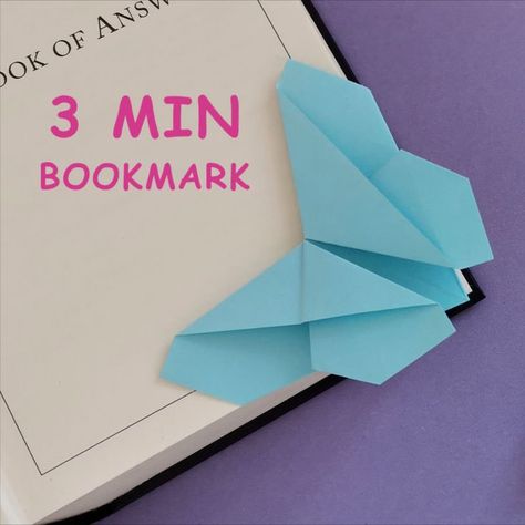 Butterfly Bookmarks Diy Origami, Orgamini Easy Butterfly, Making A Butterfly Bookmark, Origami Book Marks Corner Bookmarks, Cute Bookmarks Origami, Book Marks Diy Origami, Origami Paper Bookmark, How To Make Origami Bookmarks, How To Make A Butterfly Bookmark