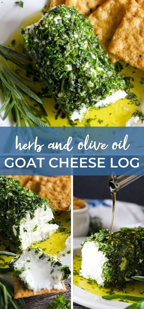 Herbed Goat Cheese Recipe, Cheese Log Recipes, Goat Cheese Log, Chevre Cheese, Mediterranean Appetizers, Goat Cheese Appetizer, Cheese Log, Easy To Make Appetizers, Goat Cheese Recipes