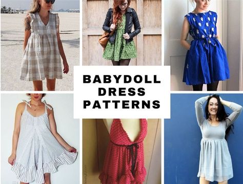 Are you ready to add a touch of whimsy to your wardrobe? Look no further than these free babydoll dress patterns! Whether you're dreaming of a vintage-inspired look or something modern and chic, we've got the patterns to make it happen. And as a special treat, we're throwing in some charming butterfly quilt blocks to inspire your next sewing project. 10 FREE Babydoll Dress Patterns for Women Two-way over-the-knee babydoll dress dress style that features a fitted bodice and a loose, flowy skirt t Diy Ruffle Sleeve, Diy Babydoll Dress, Loose Fit Dress Pattern, Cami Dress Pattern, Diy Babydoll, Babydoll Dress Pattern, Dress Patterns For Women, Hello Sewing, Smock Dress Pattern