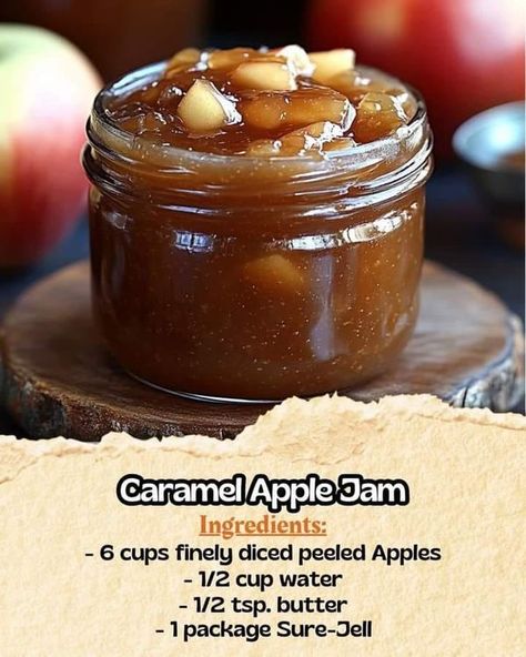 Grandma's Old Time Canning Recipes | 🍏 Caramel Apple Jam | Facebook Caramel Apple Jam Recipe, Caramel Apple Jam, Apple Jam Recipe, Honey Crisp, Banana Nut Bread Recipe, Nut Bread Recipe, Food Gift Ideas, Grandma Cooking, Jam Recipes Homemade