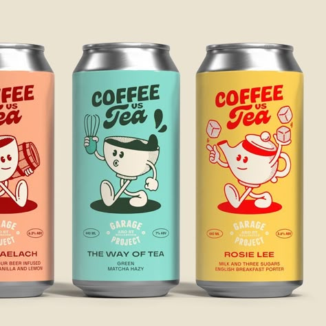 Coffee Vs Tea, Retro Packaging, Tea Packaging Design, Coffee Label, Design Café, Coffee Shop Logo, 타이포그래피 포스터 디자인, Beautiful Logos Design, Branding Design Packaging