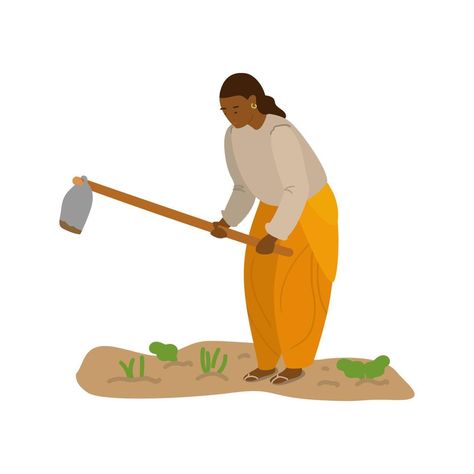 Farmer Woman, Indian Village, Woman Illustration, Agriculture, Farmer, Vector Art, Vector Free, Vector Illustration, Arts And Crafts