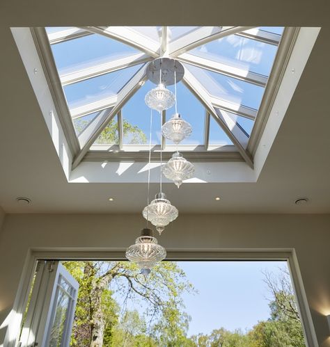 Lantern Roof Light, Lantern Roof, Skylight Glass, Flat Roof Extension, Roof Skylight, Skylight Design, Roof Ideas, Roof Ceiling, Timber Roof