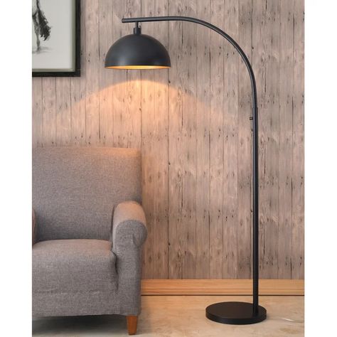 AllModern Maureen 71" Arc Floor Lamp & Reviews | Wayfair.ca Arc Lamp Living Room, Urban Loft Living Room, Modern Arc Floor Lamp, Tall Floor Lamps, Bronze Floor Lamp, Arc Floor Lamp, Industrial Floor Lamps, Metallic Style, Rustic Flooring