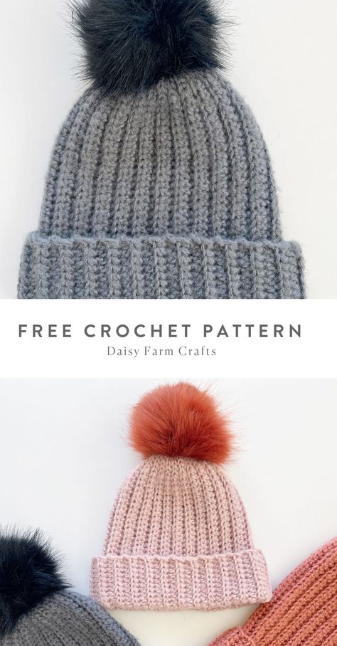 Daisy Farm Crafts Crochet Scarf, Daisy Craft Farms Crochet Hats, 1 Hour Crochet Beanie Pattern Free, Easy Winter Hat Crochet Pattern, Wool Hat Crochet Pattern, Daisy Farm Crafts Crochet Hat, Delaney Hat Free Crochet Pattern, Stocking Hat Crochet Pattern Free, Daisy Farm Crafts Crochet Patterns