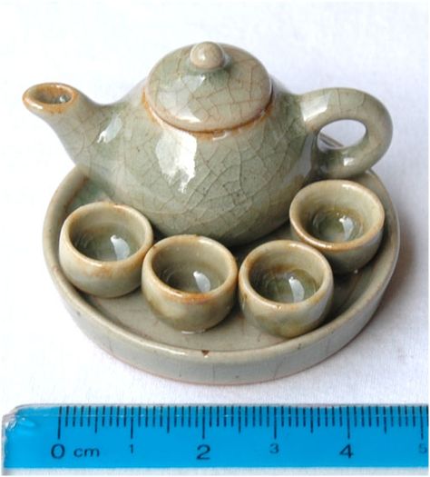 Ceramic Miniature Houses, Ceramic Miniature Houses Suppliers and Manufacturers at Alibaba.com Celadon Ceramics, Chinese Tea Set, Pottery Inspo, Ceramic Tea Set, Miniature Houses, Chinese Tea, Tea Sets, Bakeware, Tea Set