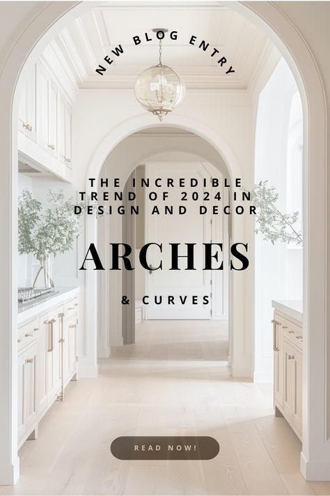 In 2024, the design world is embracing arches and curves like never before. From architectural details to furniture, mirrors, and rugs, soft lines are making a striking comeback, adding a touch of tradition to modern aesthetics. Let's explore how this trend is reshaping our spaces and why it's capturing everyone's attention. Arched Walls Living Room, Arch Style Interior, Arch In Bedroom Wall, Arch In Homes Interiors, Arch Home Design, Arched Entry Interior, How To Decorate Arches In House, Arch Design Living Room Modern, Arch Entryway Interior