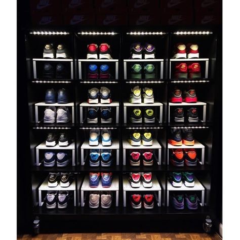 EXPEDIT Shoe Display 1 Sneakers Storage, Sneaker Rack, Ikea Shoe Storage, Shoe Storage Hacks, Sneakers Head, Shoe Organization Diy, Ikea Shoe Cabinet, Sneakerhead Room, Shoes Organizer