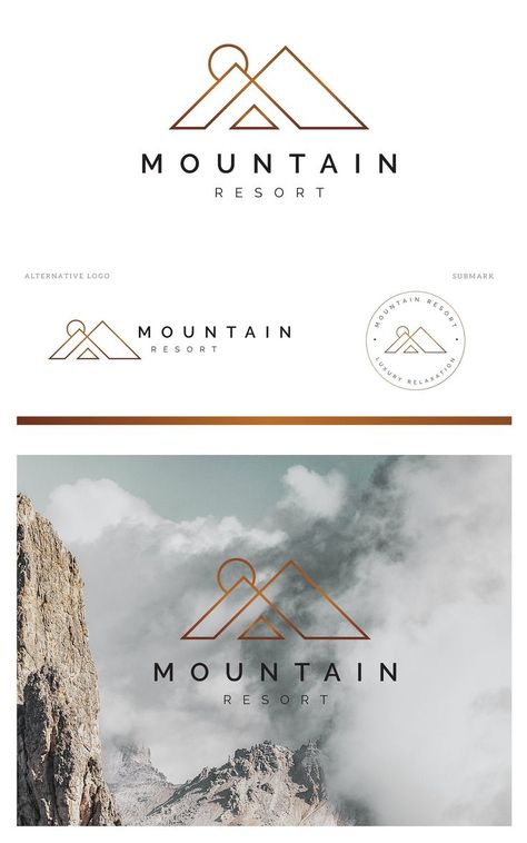 Logos, Logo Design Geometric, Mountain Logo Design, Logo Voyage, Logo Travel, Geometric Logo Design, Resort Logo, Mountain Logo, Logo Minimalista