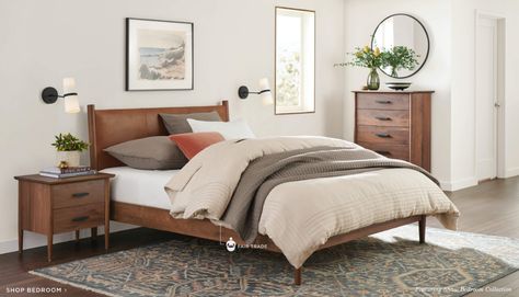 Bed With Leather Headboard, Leather Headboard Bedroom, Home Gel Nails, Home Ideas Kitchen, Home Drawing, Leather Bed Frame, Drawing Home, Walnut Bed, Nails Home