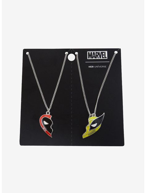 Her Universe Marvel Deadpool Wolverine Best Friend Necklace Set Deadpool And Wolverine Necklace, Marvel Merch Aesthetic, Noah Necklace, Marvel Wishlist, Deadpool Merch, Deadpool Pictures, Marvel Merch, Marvel Jewelry, Fandom Jewelry