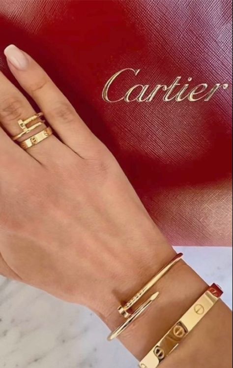 Cartier Love Bracelet Diamond, Cartier Nail Bracelet, Cartier Bangle, Cartier Love Ring, Jewelry Photography Styling, Expensive Jewelry Luxury, Luxe Jewelry, Gold Fashion Necklace, Dope Jewelry