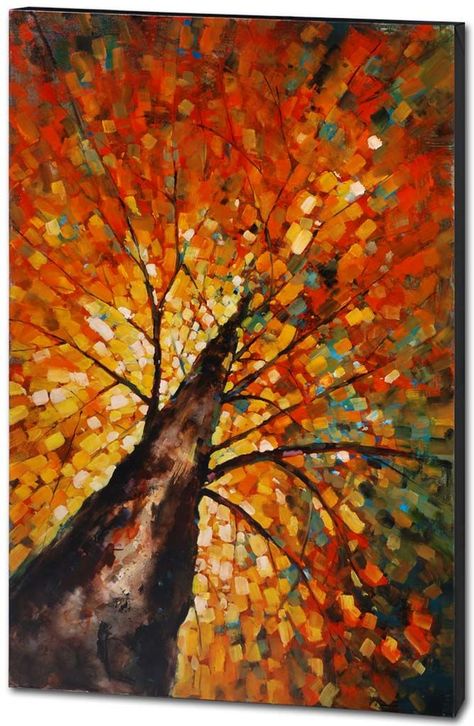 Simple Paintings Canvas Easy Fall Trending November Home Design 8 - Easy Fall Canvas Painting Boom Kunst, Fall Canvas Painting, Fall Canvas, Soyut Sanat Tabloları, Metal Tree Wall Art, Autumn Painting, Night Painting, Original Wall Art, Yellow Leaves