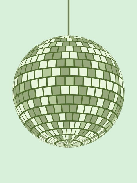 Green Disco Ball, Groovy Room, Green Wall Mirrors, Disco Background, Poster Pattern, Pattern Aesthetic, Retro Art Prints, Ball Aesthetic, Background Phone