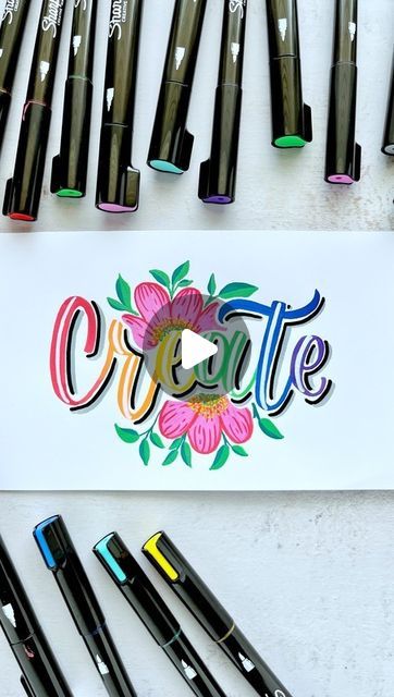 Blick Art Materials on Instagram: "Meet the NEW Sharpie Creative Acrylic Markers. #ad🌸 Watch as artist Lois Sparks demonstrates lettering and florals with vibrant colors that layer without blending or bleeding through. 🛍️ At our link in profile!  Artist: @thesparksdesigns Product: Sharpie Creative Acrylic Markers  _______________ #createwithblick #sharpie #lettering #markerart #blickartmaterials" Lettering With Sharpie, Sharpie Brush Pen, Sharpie Creative Markers, Sharpie Creative Markers Ideas, Acrylic Marker Art Ideas, Marker Lettering, Profile Artist, Sharpie Paint Markers, Highlighter Swatches