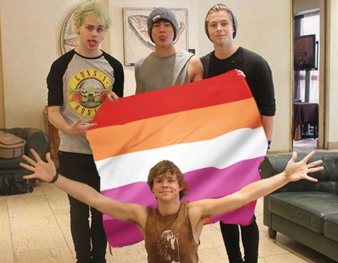 5 Seconds Of Summer, Funny, Lesbian Flag, Second Of Summer, Lgbtq Pride, 5 Seconds, Sauce, Flag, Quick Saves