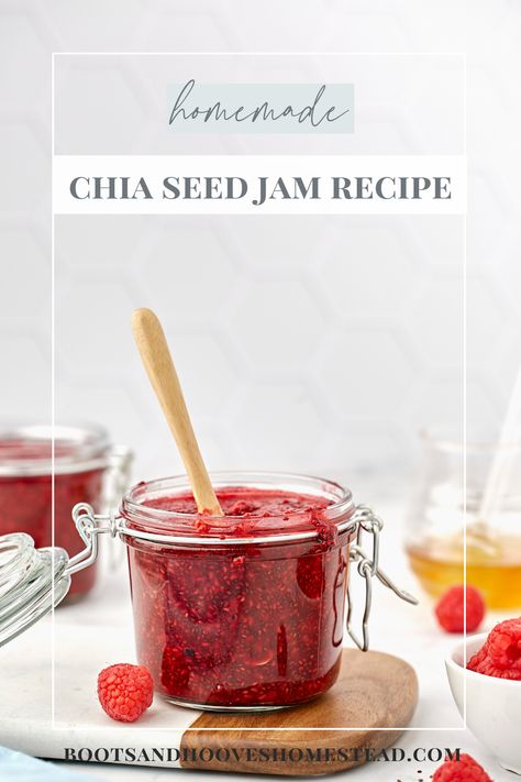 Chia Jam Recipe Sugar Free, Chia Jam Sugar Free, Jam With Chia Seeds, Chia Seed Strawberry Jam, Raspberry Chia Seed Jam, Chia Seed Jam Recipe, Easy Jam Recipe, Chia Seed Jam, Sugar Alternatives