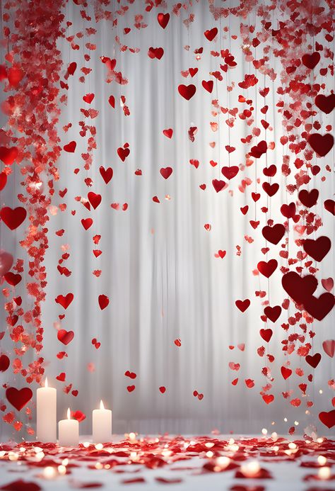 Wedding Anniversary Background, Anniversary Graphic Design, Red Heart Candles, Creative Frames, Studio Background Ideas, Anniversary Background, Wedding Album Cover Design, Wedding Album Cover, Baby Photography Backdrop