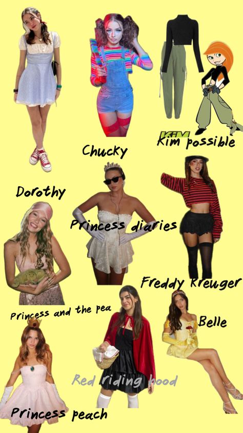 Cute Best Friend Costumes, Cute Halloween Costumes Solo, Halloween Costumes For Brunettes, Fun Halloween Outfits, Halloween Costumes Brunette, Diy Group Halloween Costumes, Solo Halloween Costume Ideas, Cute Group Halloween Costumes