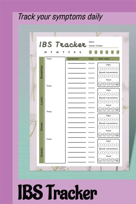 Food Journal For Stomach Problems, Food Tracker Bullet Journal, Food Sensitivity Journal, Food Tracker Printable, Symptom Tracker Printable, Symptom Journal, Journal Year, Bullet Journal Tracking, Food Journal Template