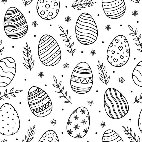 Easter Egg Doodle, Easter Clipart Black And White, Easter Bujo Theme, Easter Whiteboard Ideas, Easter Bunny Doodle, Easter Doodles Easy, Easter Drawings Easy, Easter Sketches, Easter Eggs Drawing