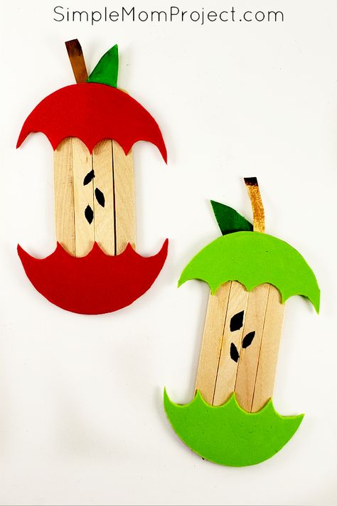 Paper Caterpillar, Popsicle Stick Craft, Apple Craft, Craft Easy, Stick Crafts, Back To School Crafts, Popsicle Stick Crafts, Fall Apples, Popsicle Stick