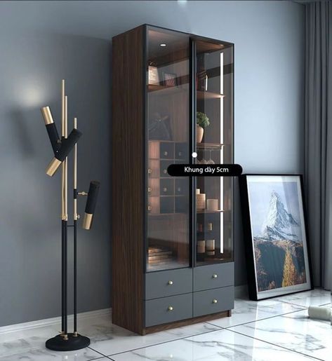 Crockery Almirah Design, Modern Crockery Cabinet, Bar Unit In Living Room, Modern Crockery, Kitchen Crockery, Crockery Cabinet Design, Almirah Design, Meja Sofa, Crockery Cabinet