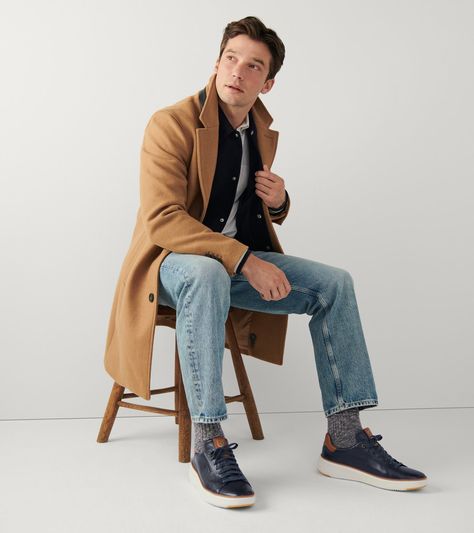 : Luxurious leather sneakers with a comfortable GrandPrø sole. #ColeHaan #GrandPrø Cole Haan Mens Shoes Outfit, Mens Rugged Boots, Barstools With Back, Blue Shoes Men, Cole Haan Mens Shoes, Every Man Should Own, Cole Haan Sneakers, Mens Wardrobe Essentials, Cole Hann