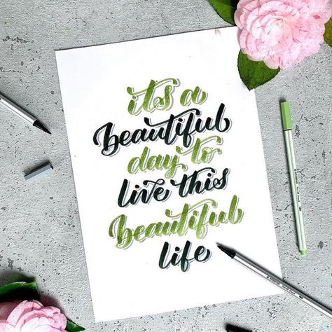 Brushpen Calligraphy Quote, Quotes On Green Colour, Brush Pen Calligraphy Quotes, Aesthetic Calligraphy Quotes, Pen Quotes, Handlettering Inspiration, Green Calligraphy, Calligraphy Quotes Doodles, Brush Lettering Quotes