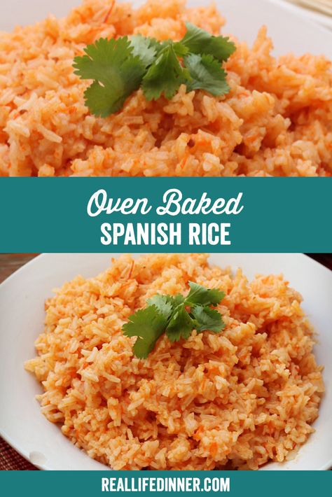 Baked Mexican Rice, Baked Spanish Rice, Spanish Rice Casserole, Food Arrangement, Oven Baked Rice, Spanish Rice Recipe Easy, Rice Bake Recipes, Rice In The Oven, Spanish Rice Easy