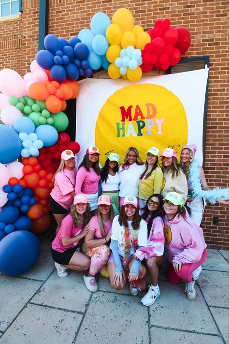 Mad Happy Bid Day, Mad Happy, Sorority Ideas, Delta Zeta, Happy We, Bid Day, Photoshoot Ideas, Sorority, Mood Board