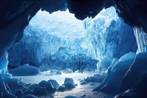 Ice Cave Aesthetic, Glacier Cave, Snow Cave, Castle Crashers, Ice Lake, Arctic Landscape, Ice Caves, Underwater City, Cave Art