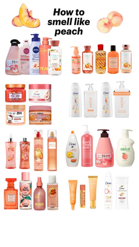 Peach Skincare, Beauty Treatments Skin Care, Dove Body Wash, Basic Skin Care Routine, Shower Skin Care, Body Smells, Pretty Skin Care, Perfume Scents, Bath And Body Care