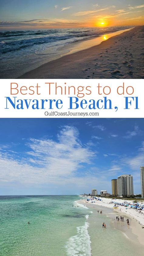 The top things to do in Navarre Beach, Florida including the white sand beaches, turtle sanctuary, water sports, snorkeling, and so much more. Pensacola Lighthouse, Navarre Beach Florida, Turtle Sanctuary, Gulf Coast Vacations, White Sand Beaches, Navarre Beach, Lifeguard Tower, Gulf Coast Florida, Famous Beaches