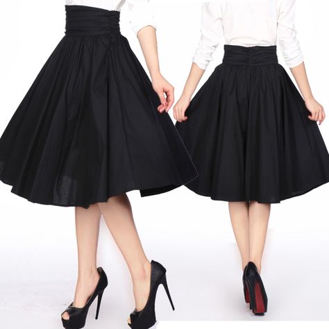 Rockabilly Skirt, Rockabilly Outfits, Retro Skirt, Psychobilly, 50s Fashion, Look Vintage, Pretty Outfits, بلاك بينك, Dress To Impress