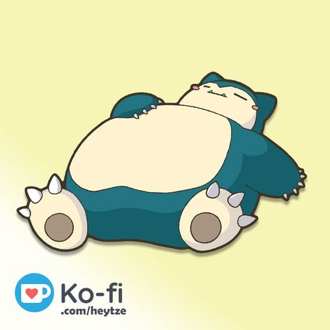 Sleeping Snorlax Sticker - Tze's Ko-fi Shop - Ko-fi ❤️ Where creators get support from fans through donations, memberships, shop sales and more! The original 'Buy Me a Coffee' Page. Snorlax Laying Down, Snorlax Sleeping, Pokémon Art, Pokemon Fan Art, New Sticker, Pokemon Fan, Cute Pokemon, Pokemon Art, Baby Room