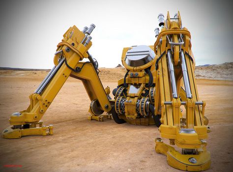 Spider Crane By timdiaz Machine Reference, Mech Design, Heavy Construction Equipment, Mechanical Parts, Industrial Machinery, Industrial Machine, Arte Robot, Heavy Machinery, Robots Concept