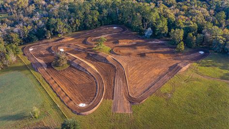 Dirt Bike Track Backyard, Atv Track, Bike Pump Track, Dirt Bike Track, Dream Homestead, Motocross Tracks, House With Land, Track Design, Go Kart Tracks